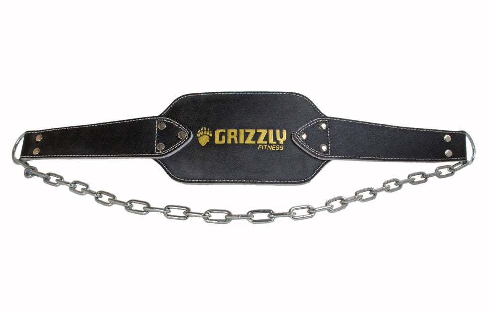 Grizzly Fitness Leather Pro Dip and Pull Up Weight Training Belt