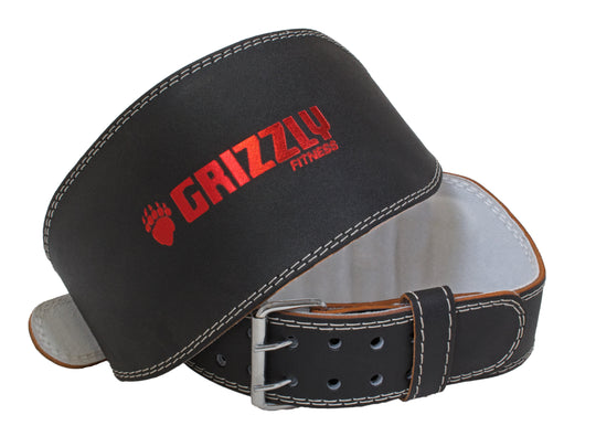 Grizzly Fitness Enforcer Padded Genuine Leather Pro Weight Belt for Men and Women