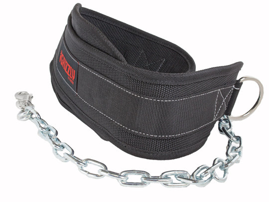 Grizzly Fitness Ceinture en nylon tissé Pro Dip et Pull Up avec chaîne de 91,4 cm