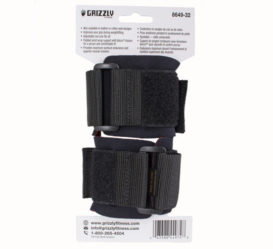 Grizzly Fitness Super Grip Deluxe Pro Sangles d'haltérophilie avec poignets pour homme et femme (paire taille unique)