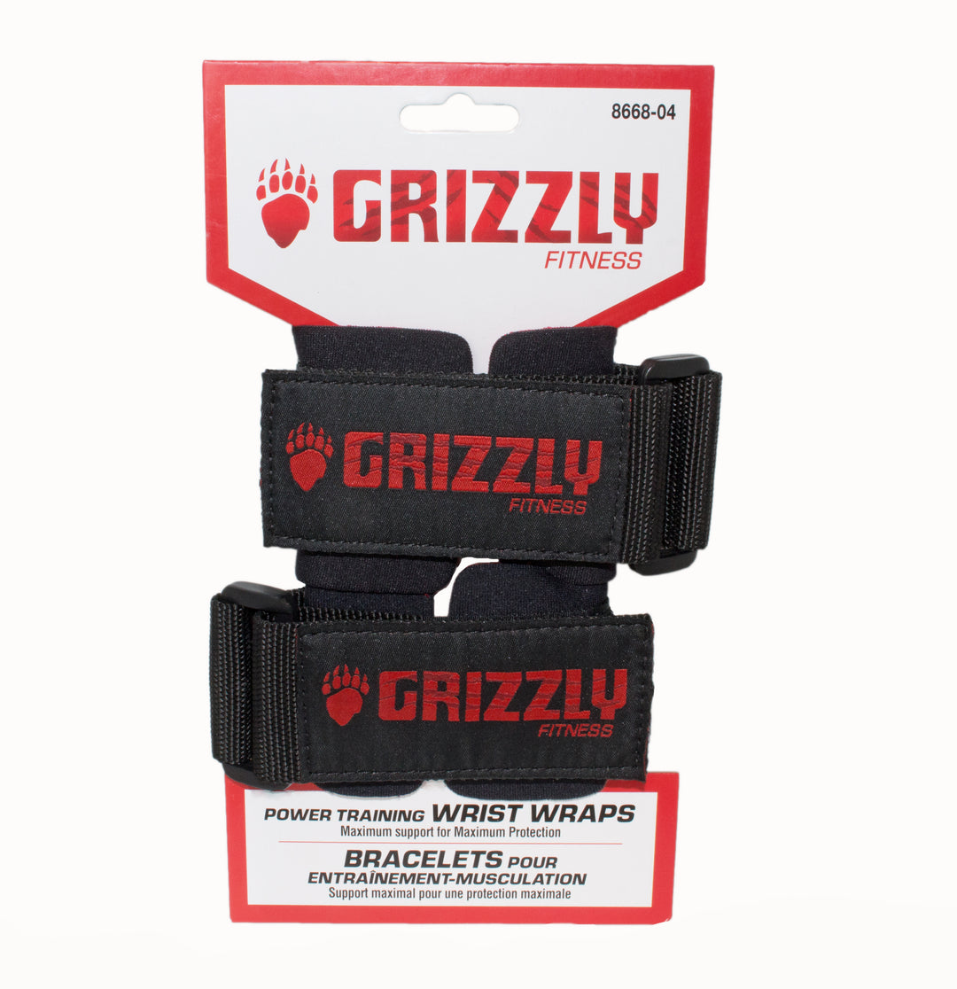 Grizzly Fitness Pro Power Weight Training Wrist Wraps for Men and Women (One-Size Pair)