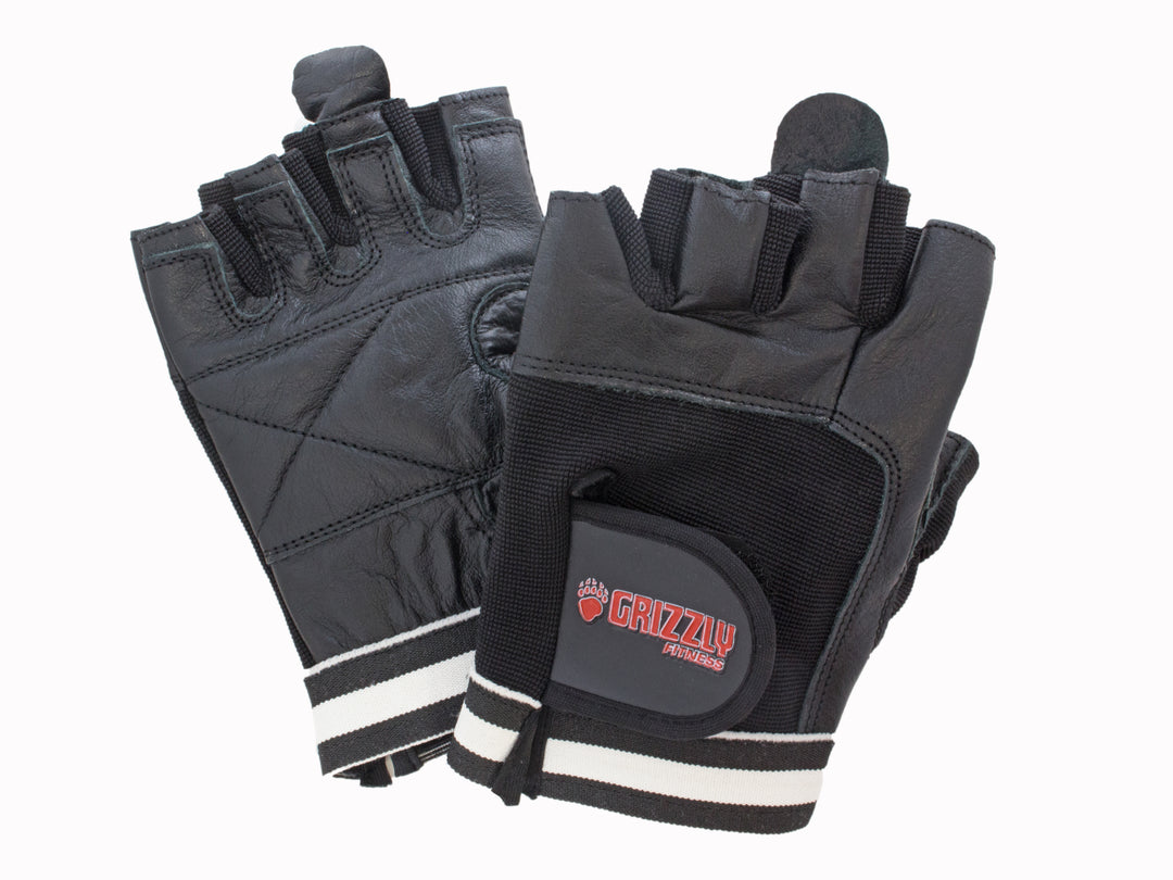 Grizzly Paw Premium Leather Padded Weight Training Gloves for Men and Women (Pair)